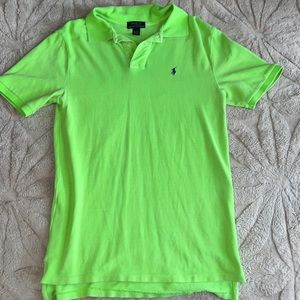 Casual Light Green Collar Shirt Navy Blue Horse Polo Ralph Lauren XL (18-20)